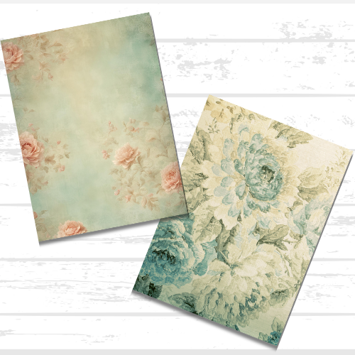 Vintage Floral Scrapbook Paper Bundle