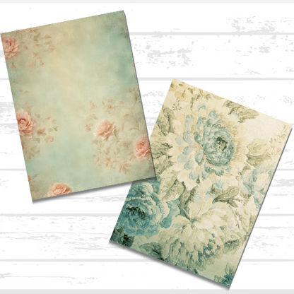 Vintage Floral Scrapbook Paper Bundle