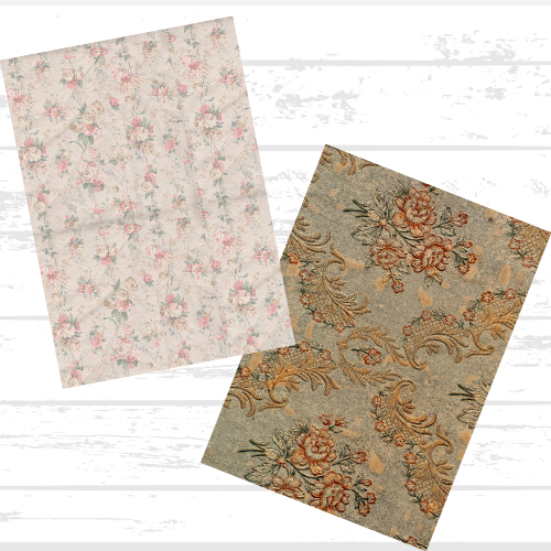Vintage Floral Scrapbook Paper Bundle