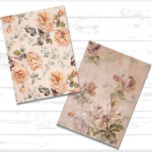 Vintage Floral Scrapbook Paper Bundle