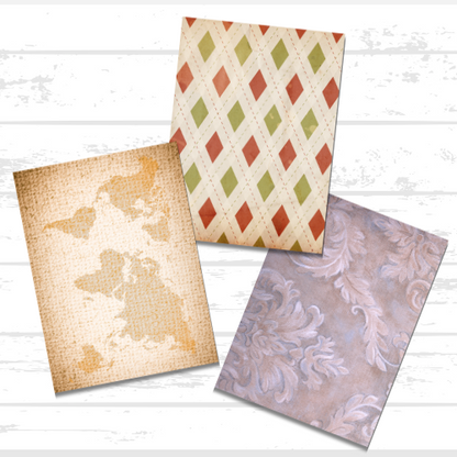Vintage Patterned Scrapbook Paper Bundle