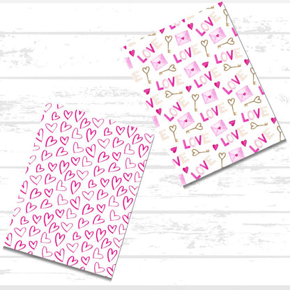 Valentines Day Scrapbook Paper Bundle | Hearts