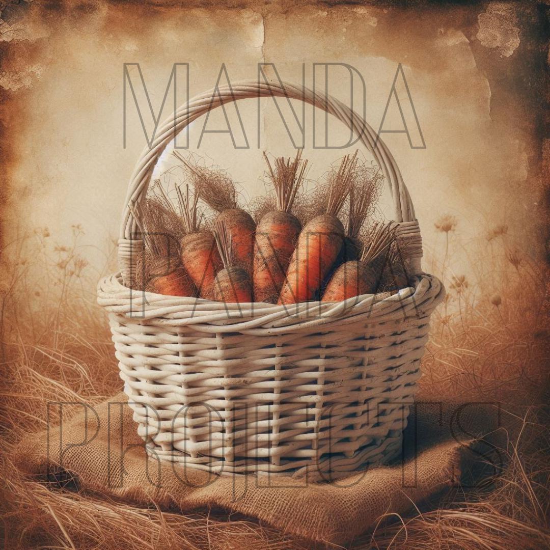Vintage Carrot Basket Printable Bundle