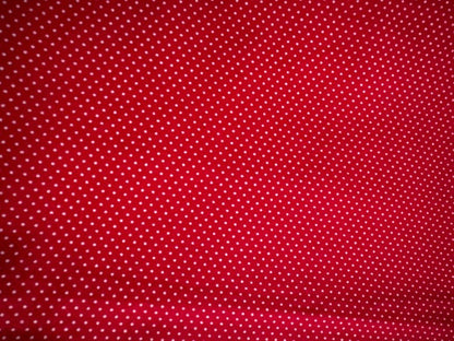 Fat Quarter: Red with Small White Polka Dots Fabric