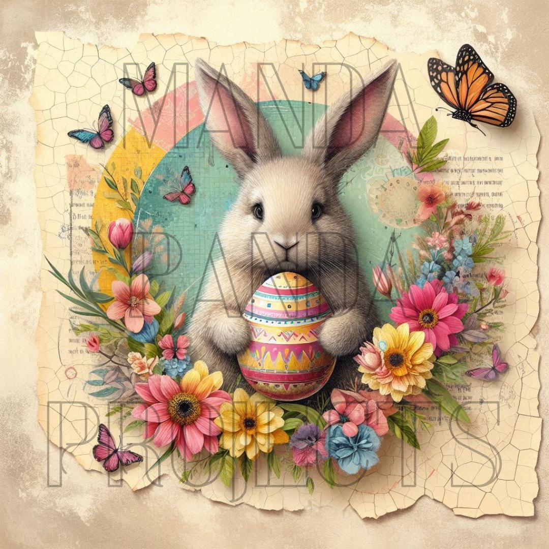 Spring & Easter Floral Bunny Printable Bundle | Butterfly