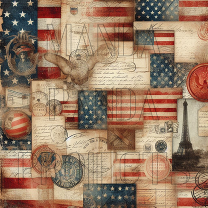 Vintage Americana Stamps Printable Bundle