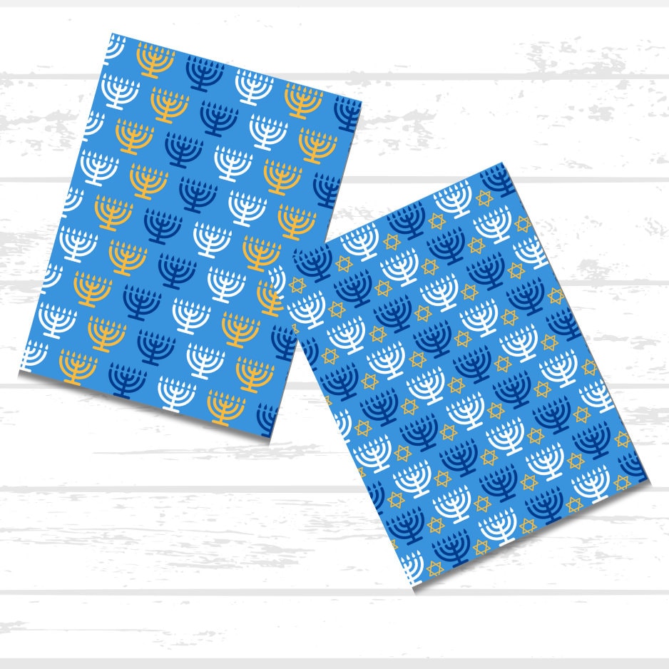 Hanukkah Printable Scrapbook Paper Bundle | Chanukah
