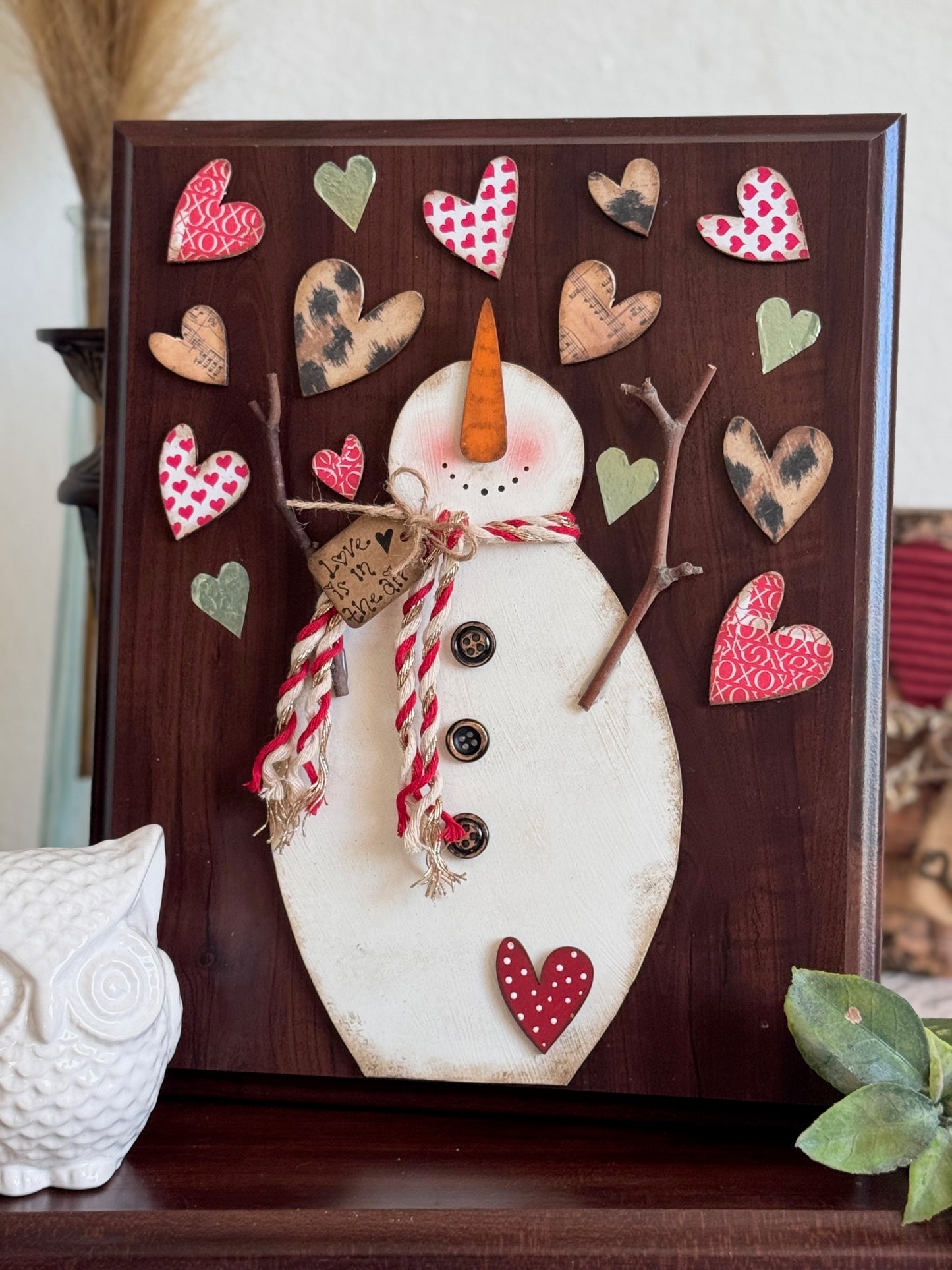 Snowman Throwing Hearts Wood Cutout and Kit