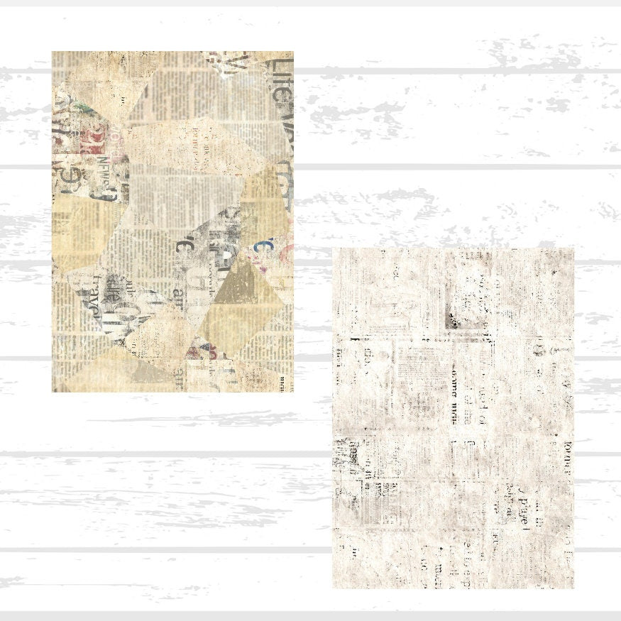 Digital Vintage Grunge Printable Scrapbook Paper Bundle