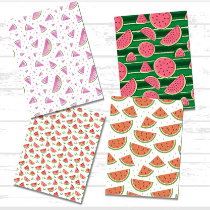Digital Watermelon Scrapbook Paper Bundle | Summer Fruit