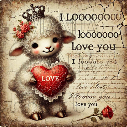 Vintage Valentines Day Lamb Printable Bundle