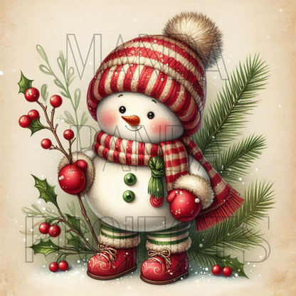Baby Primitive Snowman Printable Bundle
