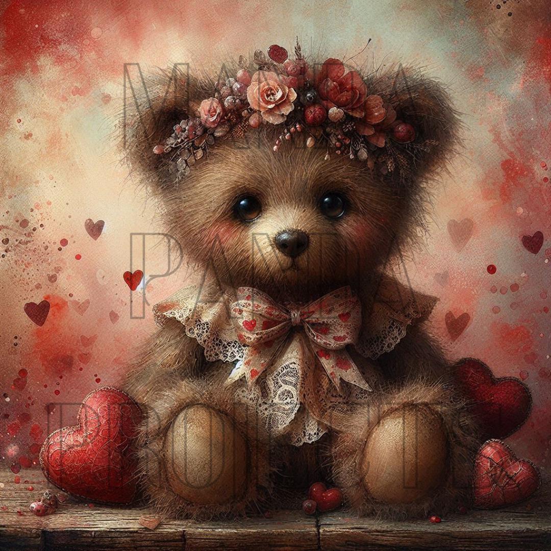 Valentines Day Vintage Teddy Bear Printable Bundle