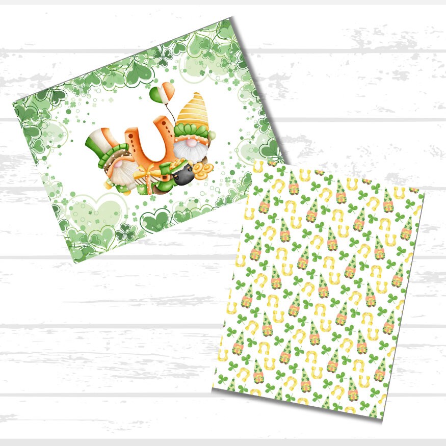 St. Patrick's Day LUCKY Printable Scrapbook Paper Bundle | Irish St. Patty's Day