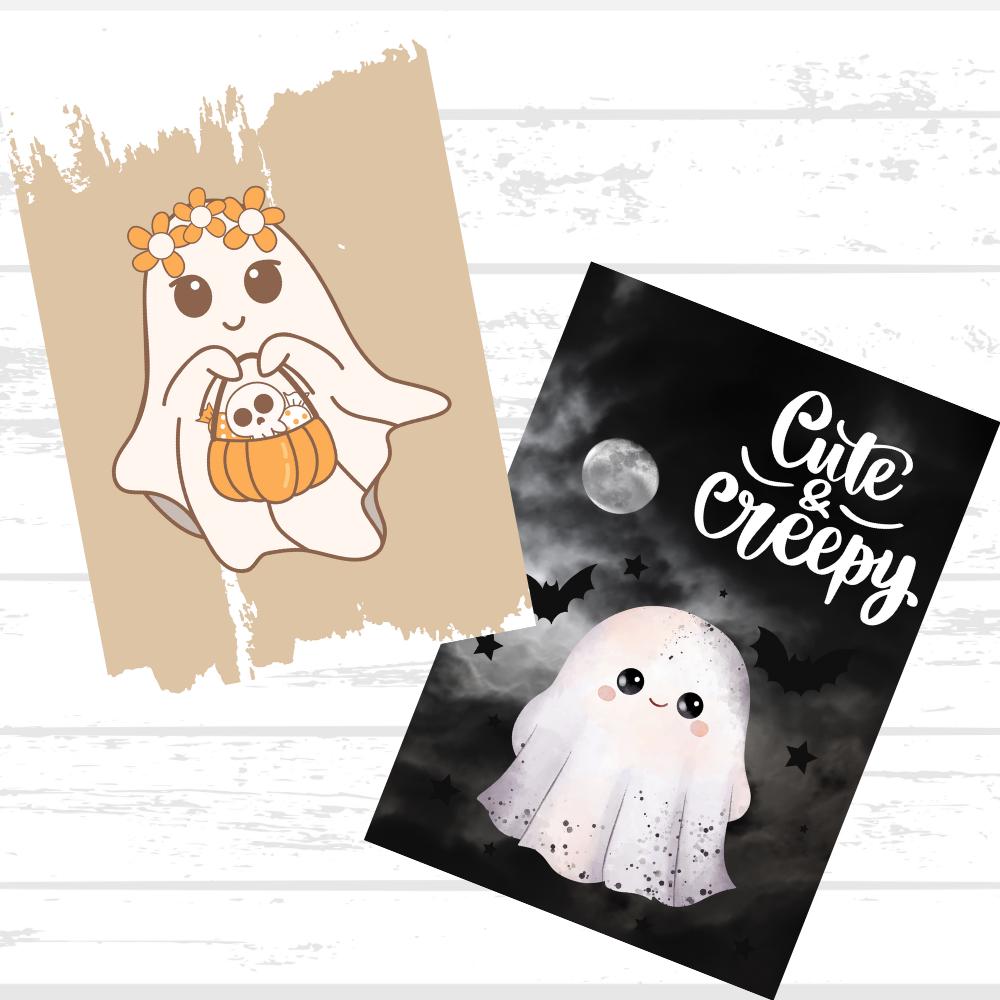 Digital Cute n' Creepy Halloween Printable Paper Bundle
