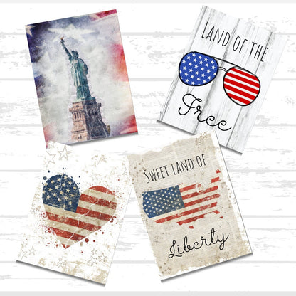Patriotic Americana Printable Bundle | 4th of July | USA | Red white and blue