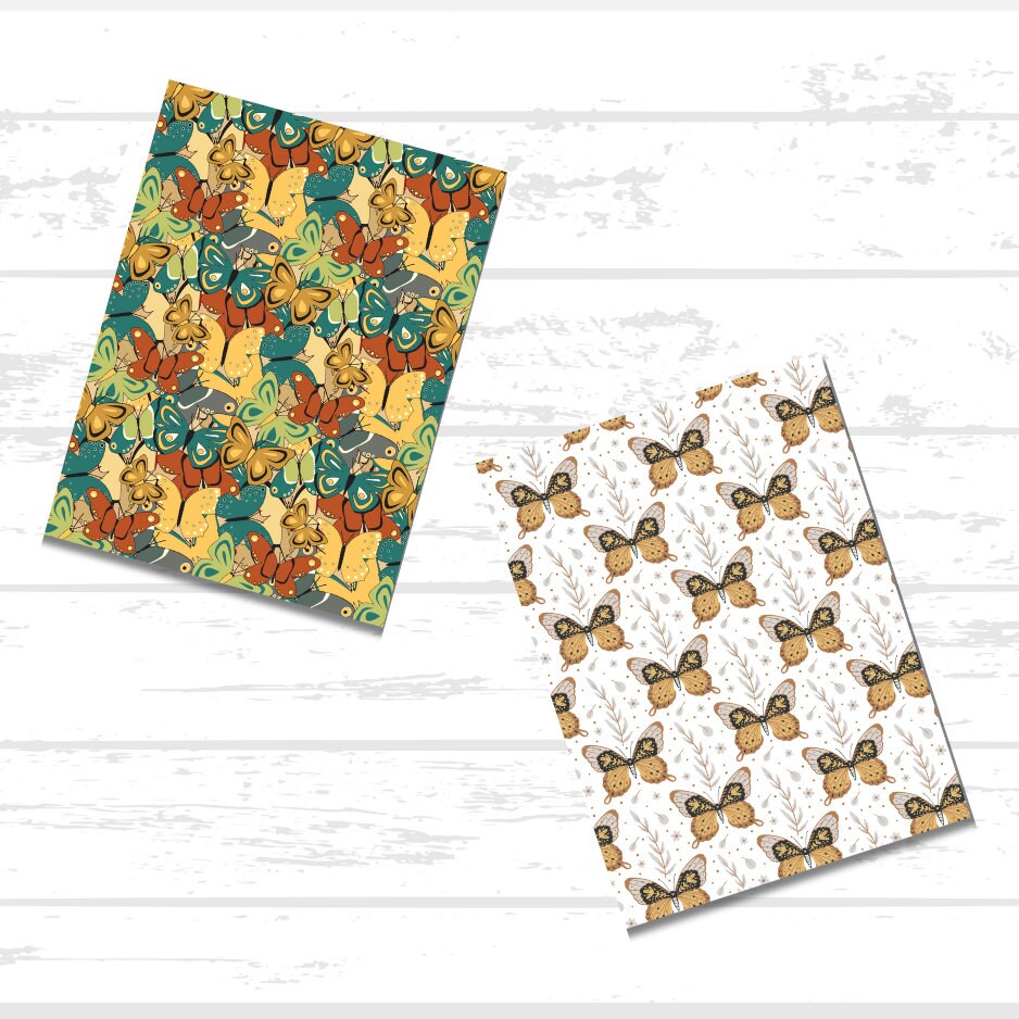Butterfly Printable Scrapbook Paper Bundle | Spring Flowers