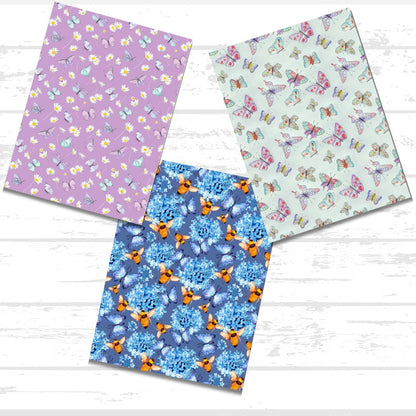 Butterfly Printable Scrapbook Paper Bundle | Spring Flowers