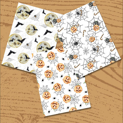 Digital Halloween Scrapbook Paper Bundle | Ghost Pumpkin Witch