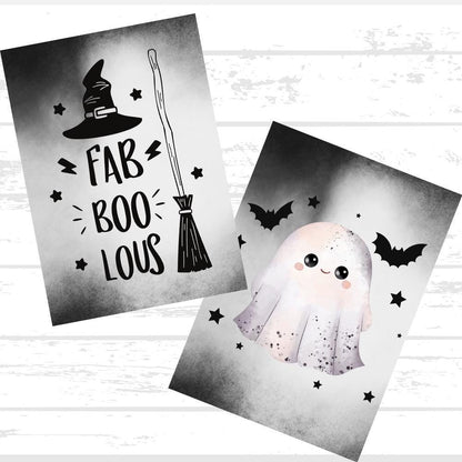 Digital Cute n' Creepy Halloween Printable Paper Bundle
