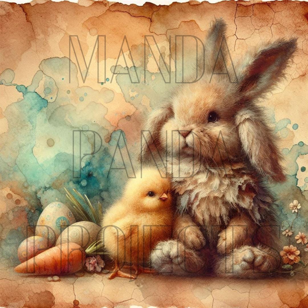 Chick and Bunny Hugging Printable Bundle
