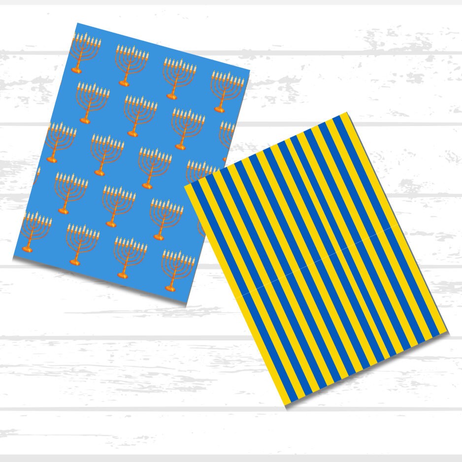 Hanukkah Printable Scrapbook Paper Bundle | Chanukah