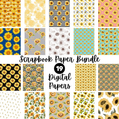 Sunflower Scrapbook Paper Bundle