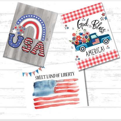 Patriotic Americana Printable Bundle | 4th of July | USA | Red white and blue