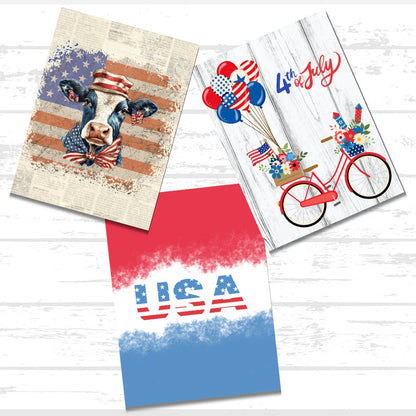 Patriotic Americana Printable Bundle | 4th of July | USA | Red white and blue
