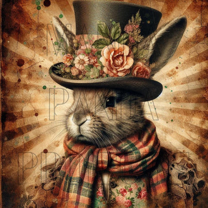 Vintage Bunny Top Hat Printable Bundle | Easter