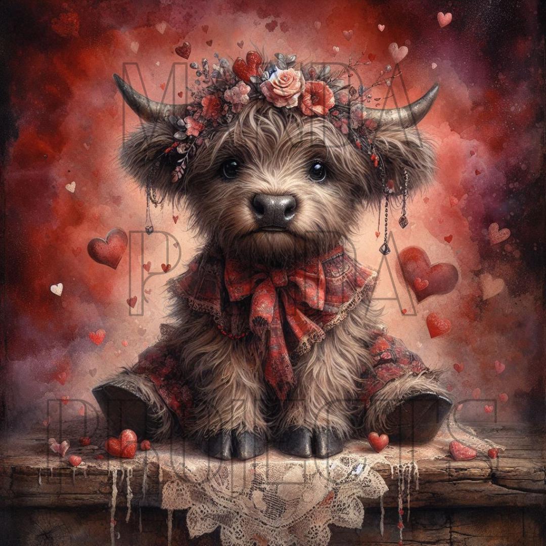 Cute Valentines Day Highland Cow Printable Bundle