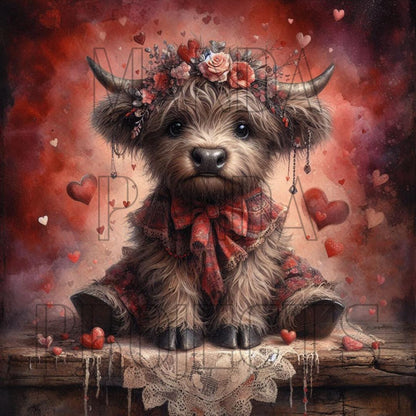 Cute Valentines Day Highland Cow Printable Bundle