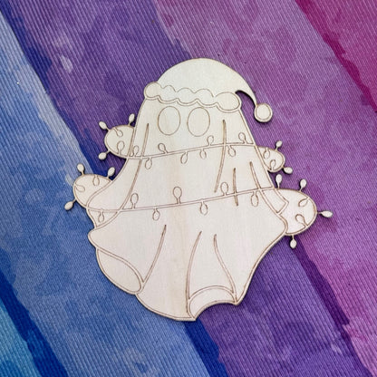 Christmas Ghost Wood Cutout