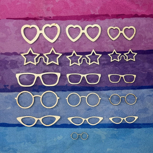 Wood Eyeglasses Packs | Round, Square, Cateye, Heart, Star
