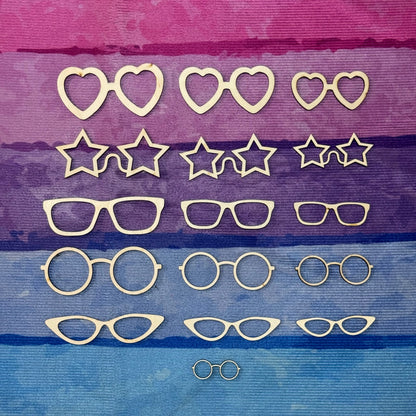 Wood Eyeglasses Packs | Round, Square, Cateye, Heart, Star