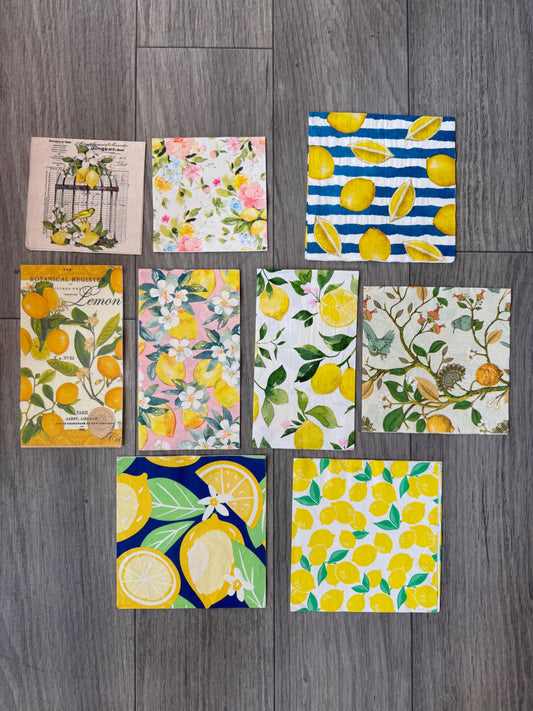 "Mellow Yellow" Lemon Napkin Pack - 9 Napkins