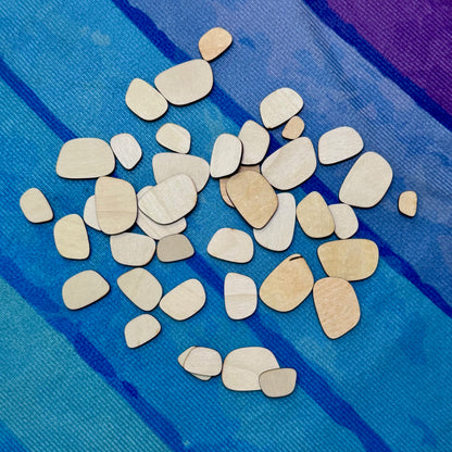 Small Wood Shape Packs - Hearts | Stars | Circles | Tile | Oblong