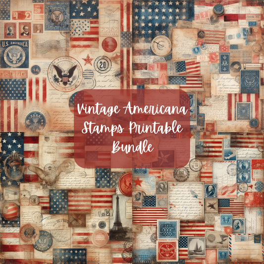 Vintage Americana Stamps Printable Bundle