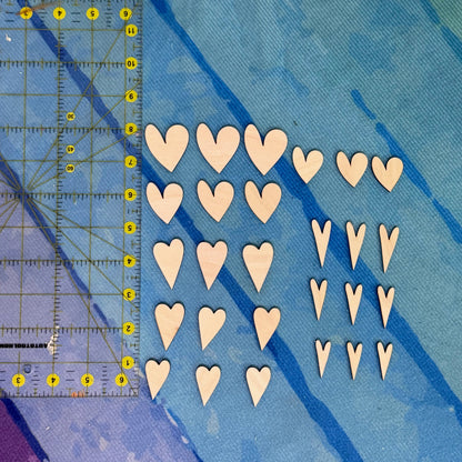 Wonky & Primitive Wood Hearts Packs