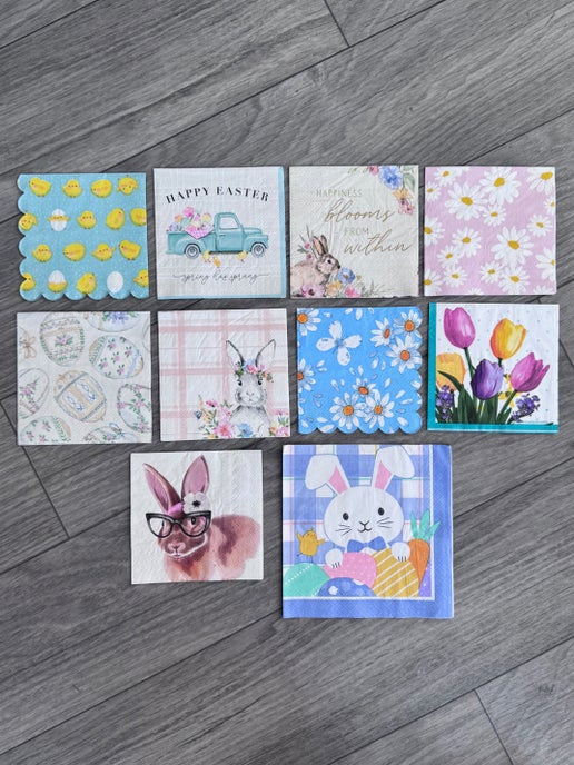 "Spring and Easter Vibes" Napkin Pack - 10 Napkins