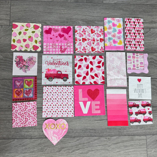 "Explosion of Love" Valentines Day Napkin Pack - 18 Napkins
