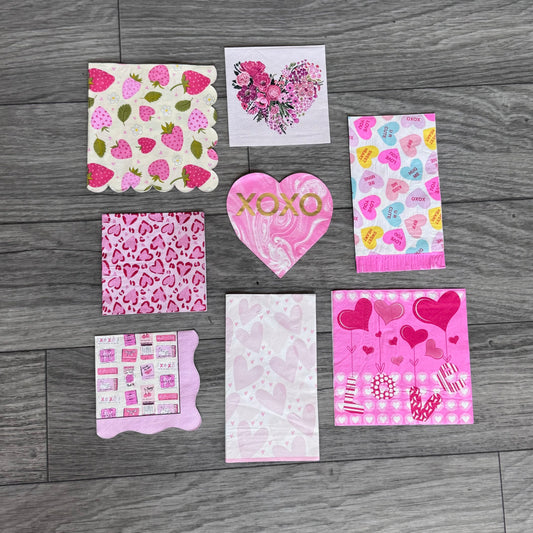 "Color me Pink" Valentines Day Napkin Pack - 8 Napkins