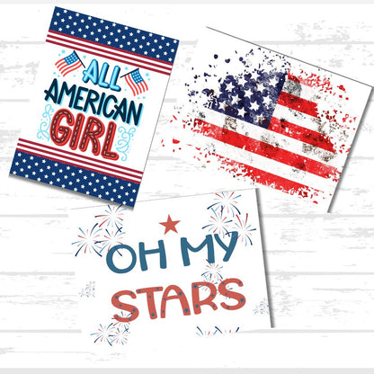 Patriotic Americana Printable Bundle | 4th of July | USA | Red white and blue