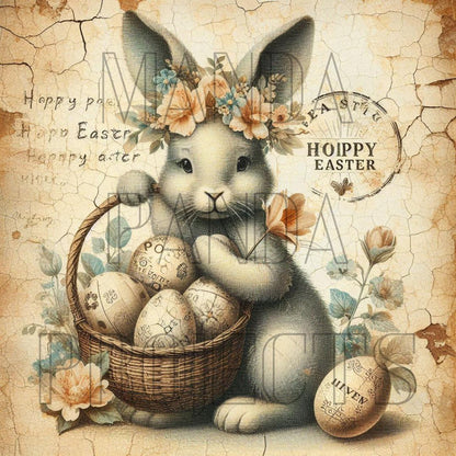 Vintage Hoppy Easter Bunny Printable Bundle