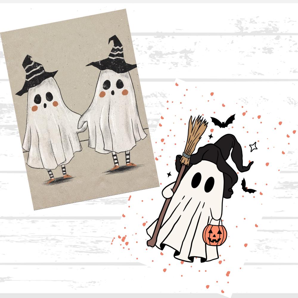 Digital Cute n' Creepy Halloween Printable Paper Bundle