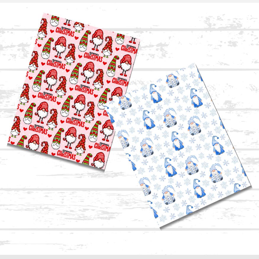 Christmas Gnomes Printable Scrapbook Paper Bundle | Winter Holiday Gnomes