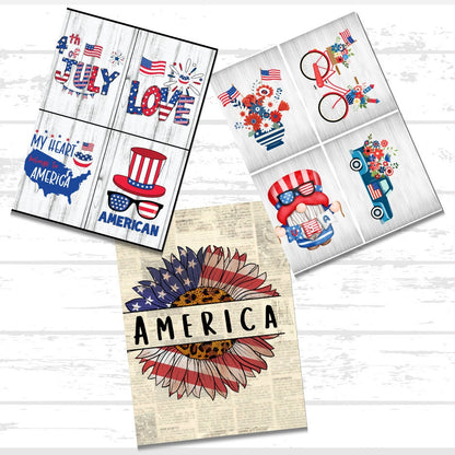 Patriotic Americana Printable Bundle | 4th of July | USA | Red white and blue
