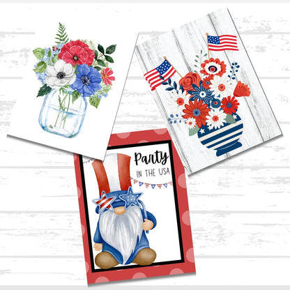 Patriotic Americana Printable Bundle | 4th of July | USA | Red white and blue