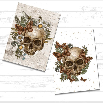 Floral Skull Scrapbook Paper Bundle | Pretty Halloween