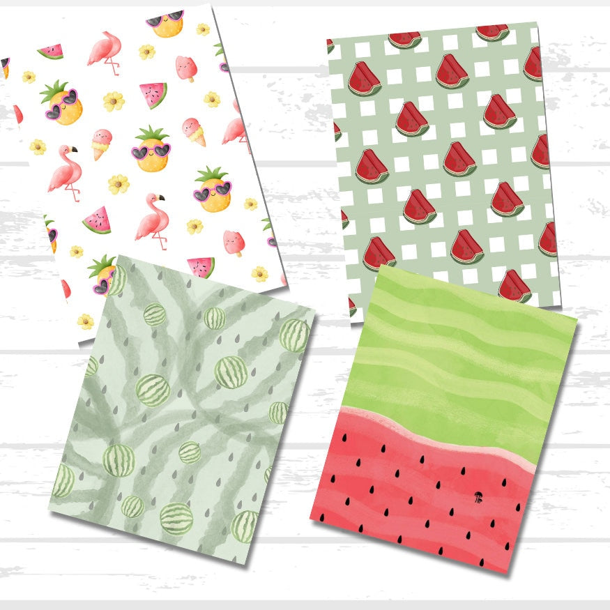 Digital Watermelon Scrapbook Paper Bundle | Summer Fruit
